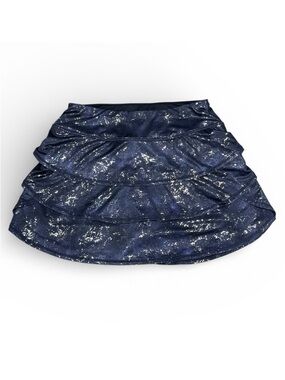 Ideology Purple & Black with Silver Metallic Tiered Skort  Woman’s Size Medium